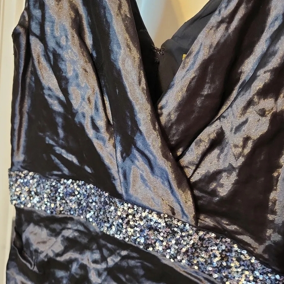 Nicole Miller Dress Mini Chiffon Sequin Blue 8 - Picture 3 of 5